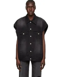 WE 11 DONE Black Horror Movie Denim Vest Black