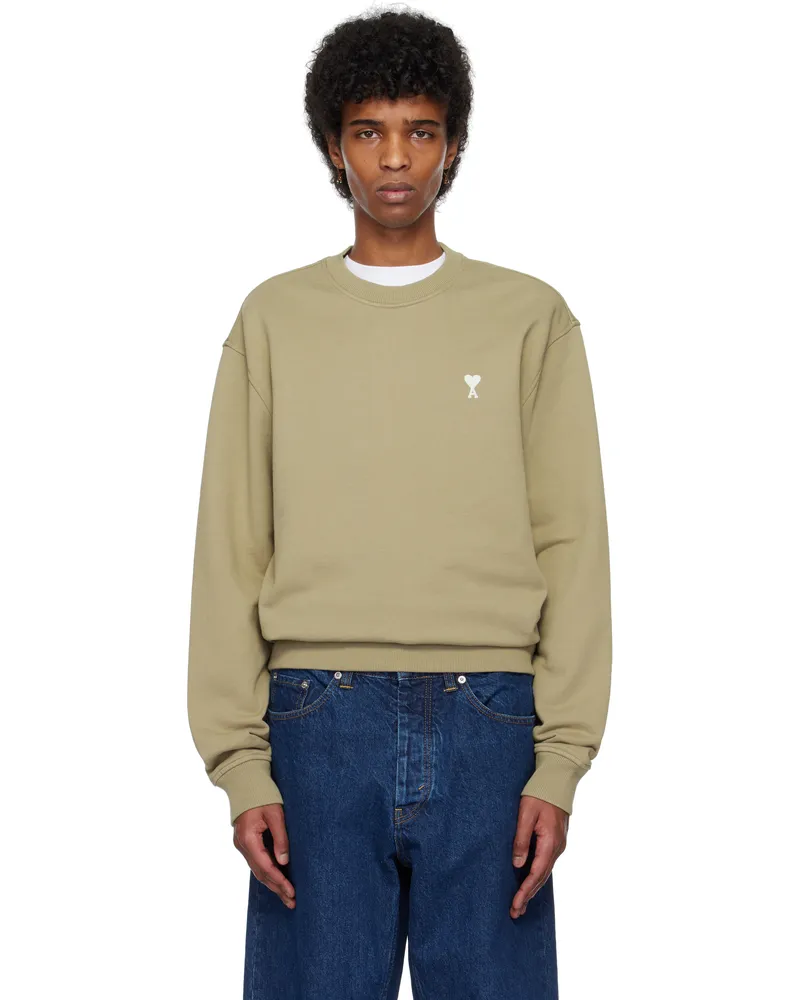AMI Paris Khaki Cotton Ami de Coeur Sweatshirt 375