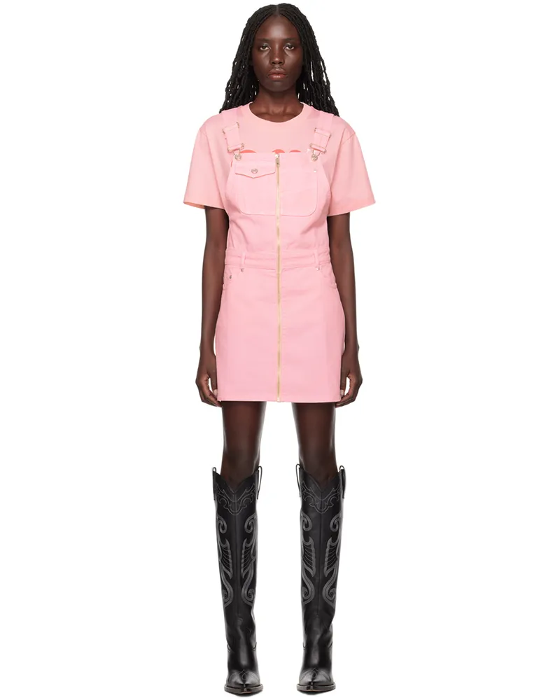 Moschino Pink Pocket Denim Minidress A0222