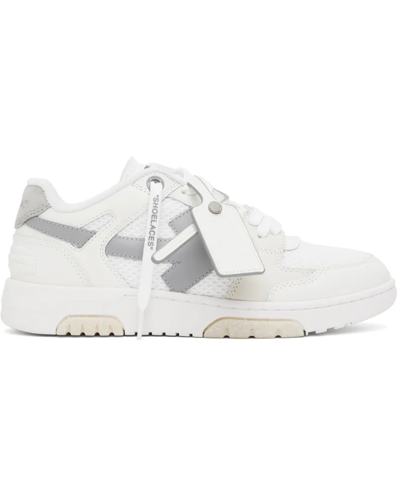 OFF-WHITE White & Gray Slim Out Of Office Sneakers White