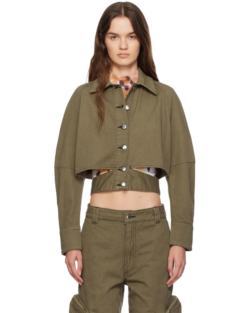Eckhaus Latta Khaki Ellipse Denim Jacket Earth