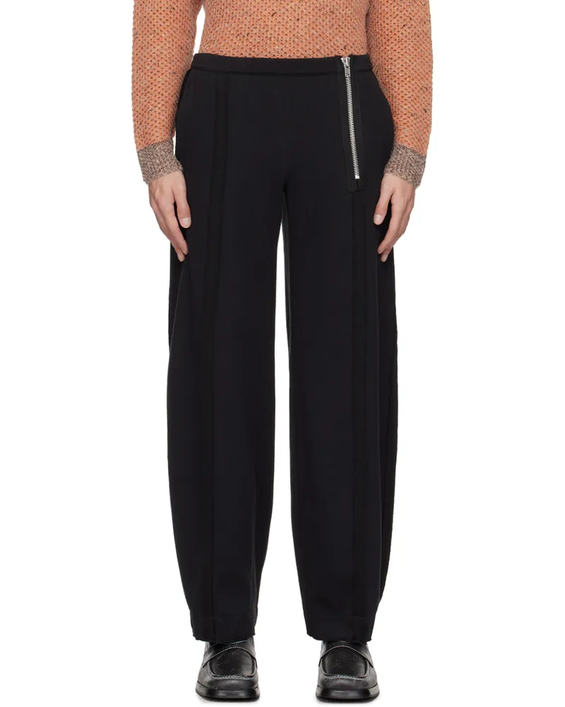 Eckhaus Latta Black Exposed Seam Trousers Carbon