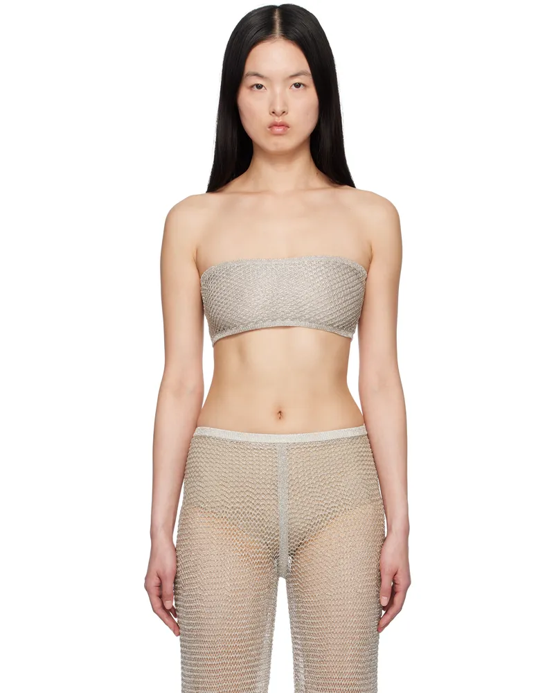 Alaïa Silver Mesh Knit Bra Top 210