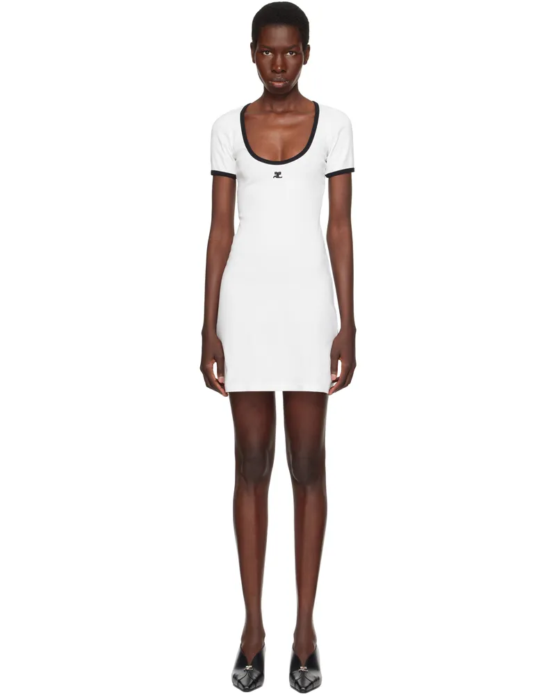 Courrèges White Holistic Contrast Minidress 0098