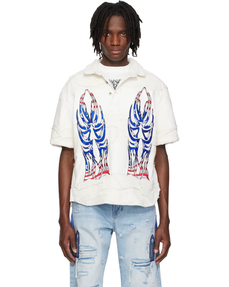 WHO DECIDES WAR Off-White Winged Glory Polo Cream
