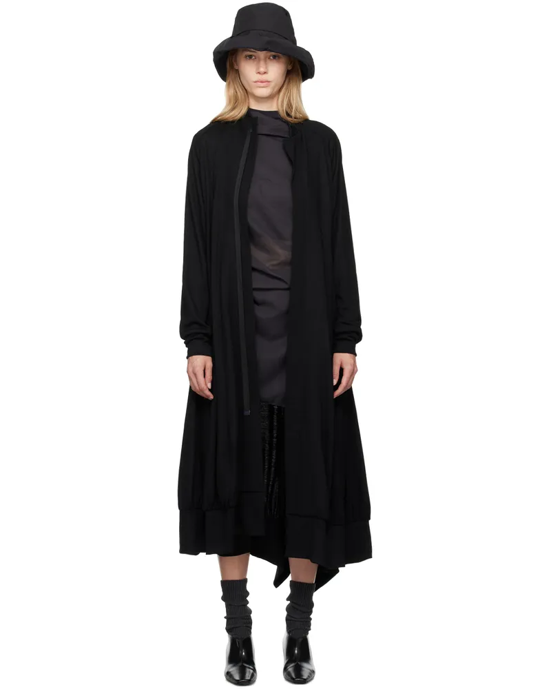 Yohji Yamamoto Black R-Track Maxi Dress 1