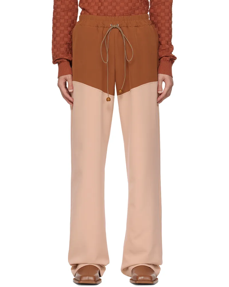 ANDREJ GRONAU SSENSE Exclusive Brown Trousers Cream