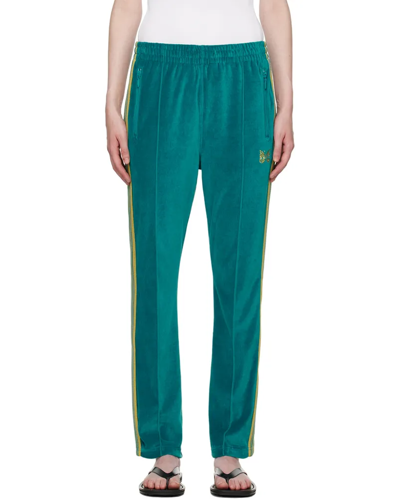 NEEDLES Blue Narrow Track Pants A-turquoise