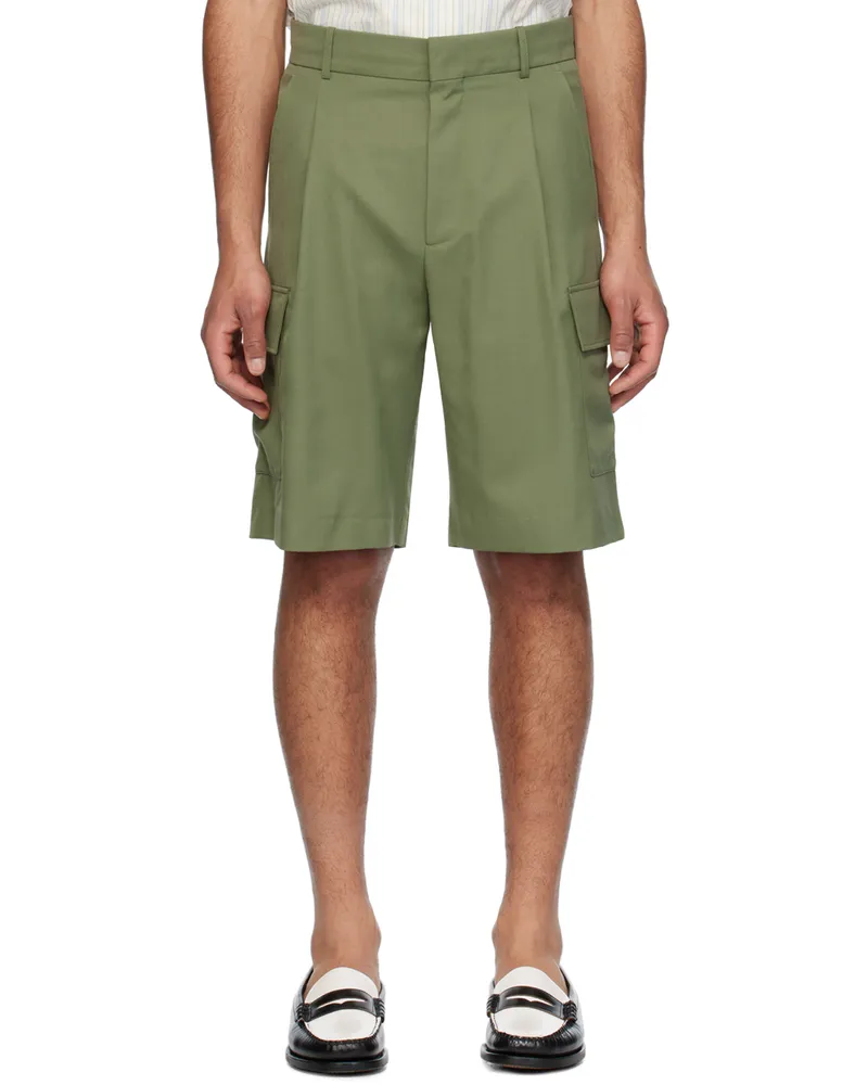 Drôle de Monsieur Khaki 'Le Short Cargo Laine' Shorts Kaki