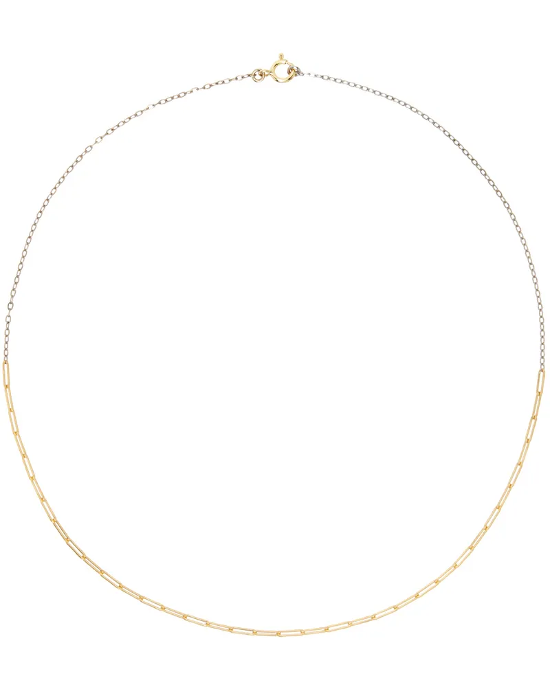 Yvonne Léon White Gold & Gold Solitaire Nu PM Necklace 18k