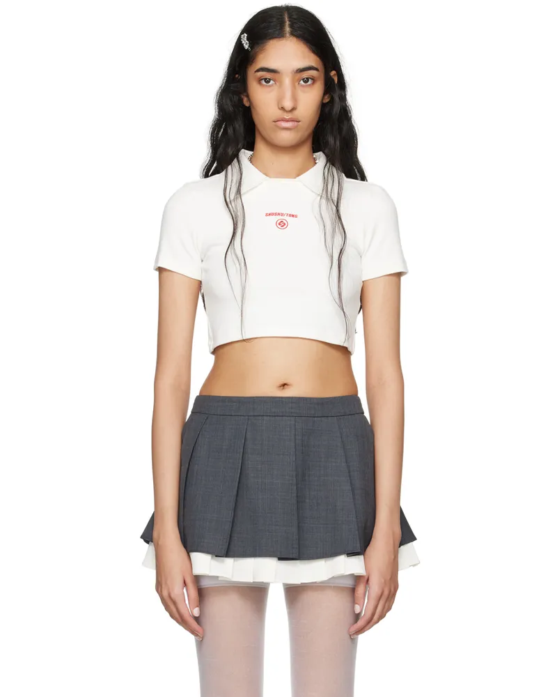 SHUSHU/TONG White Embroidered-Logo T-Shirt Wh100