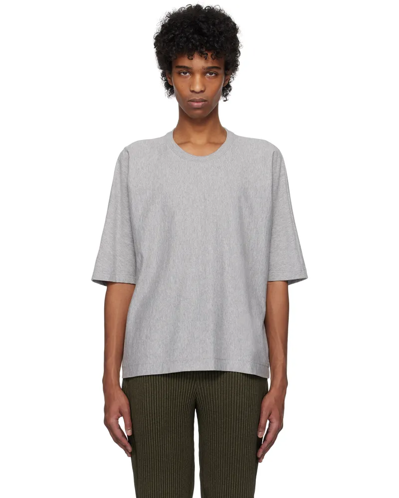 Issey Miyake Gray Release-T Basic T-shirt 12-gray