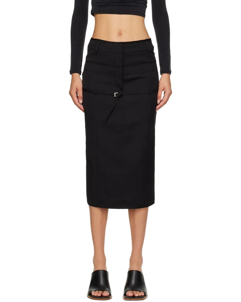 Jacquemus Black Le Chouchou 'La Jupe Caraco' Midi Skirt 990