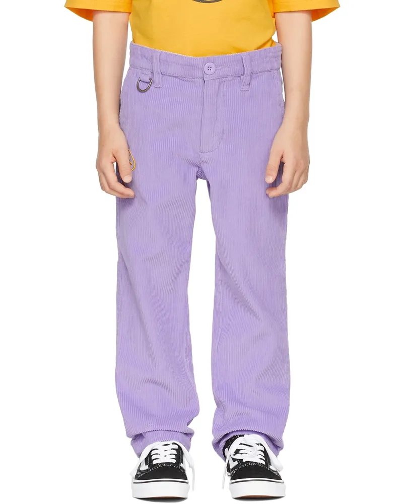 drew house SSENSE Exclusive Kids Purple Painted Mascot Trousers Lavender