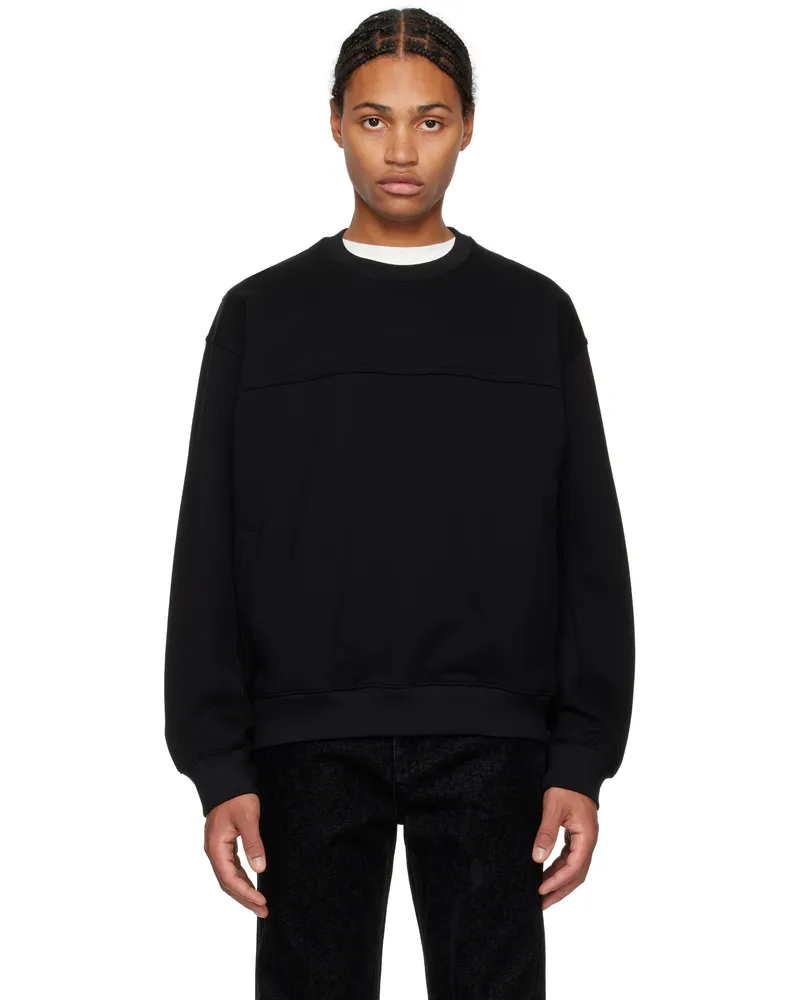 SOLID HOMME Black Biker Sweatshirt 714b