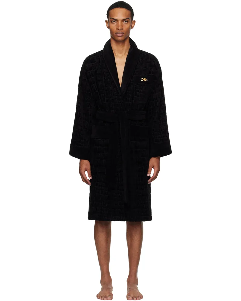 Versace Black Icon Bathrobe 1b000-black