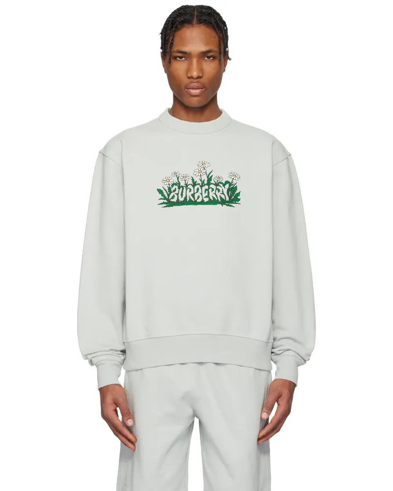 Burberry Gray Daisy Logo Sweatshirt Winter