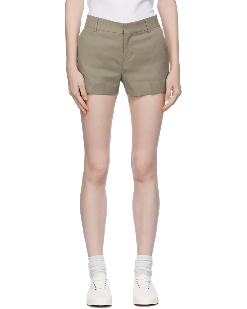 AMI Paris Beige Creased Shorts Taupe