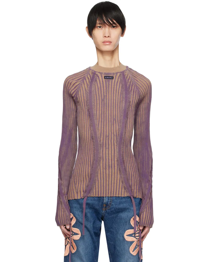 BLUEMARBLE Purple Drawstring Sweater Beige