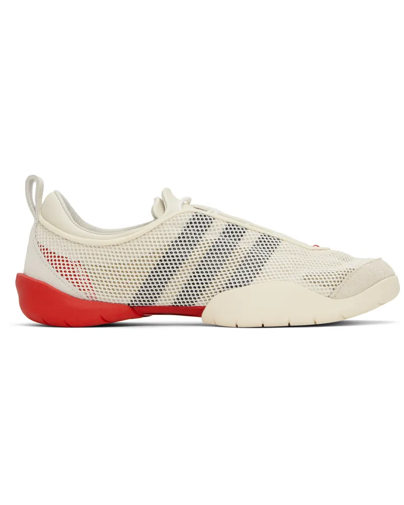 Y-3 Off-White & Red Regu Crew Sneakers Beige