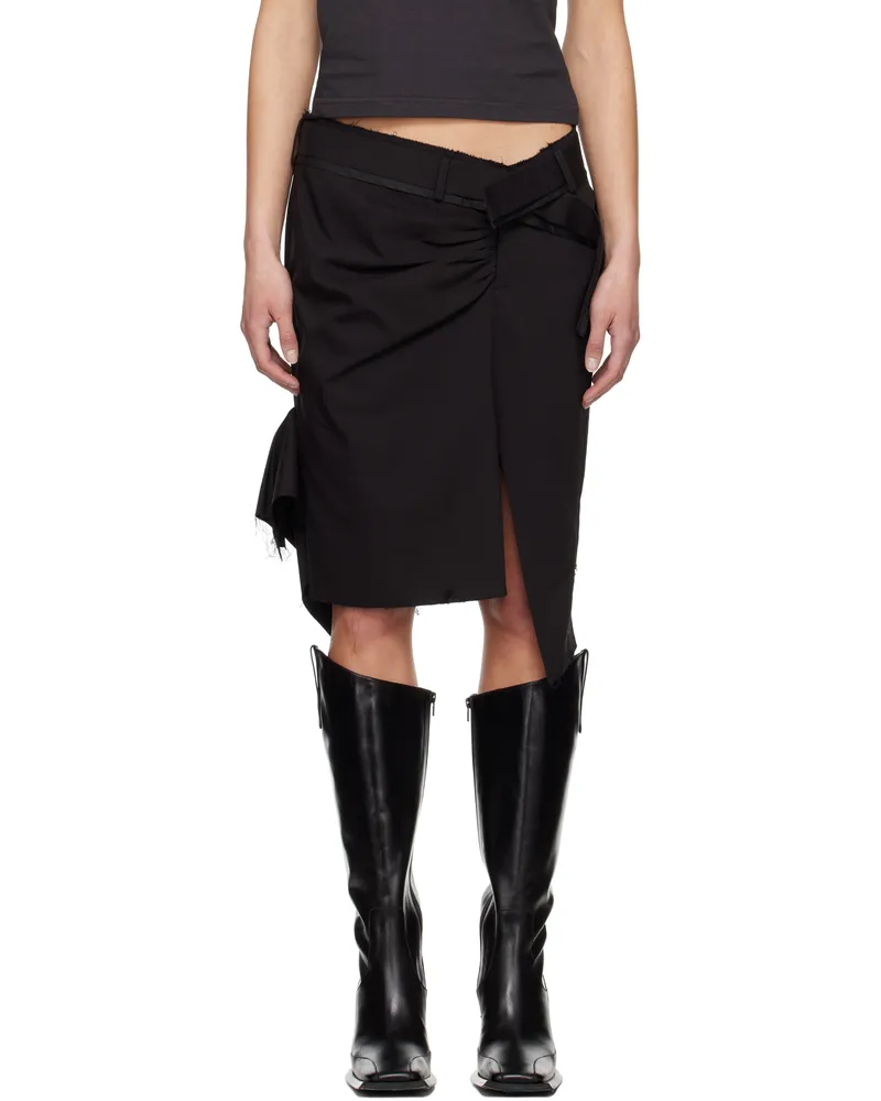 OTTOLINGER Black Drape Pencil Miniskirt Black