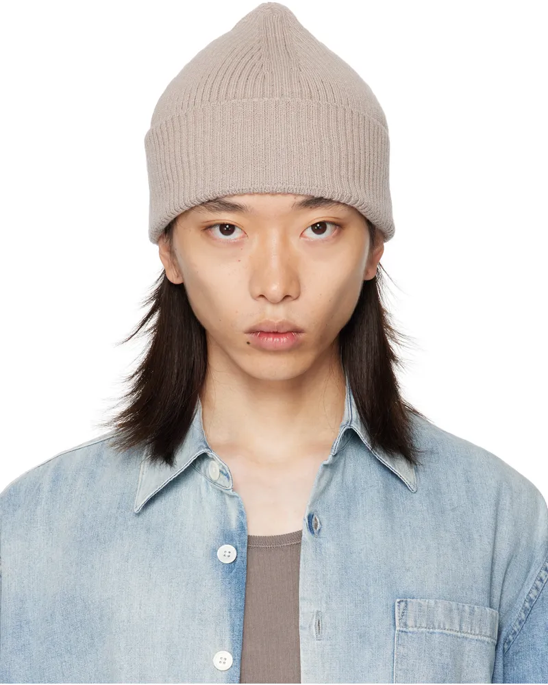 Our Legacy Beige Knit Beanie White