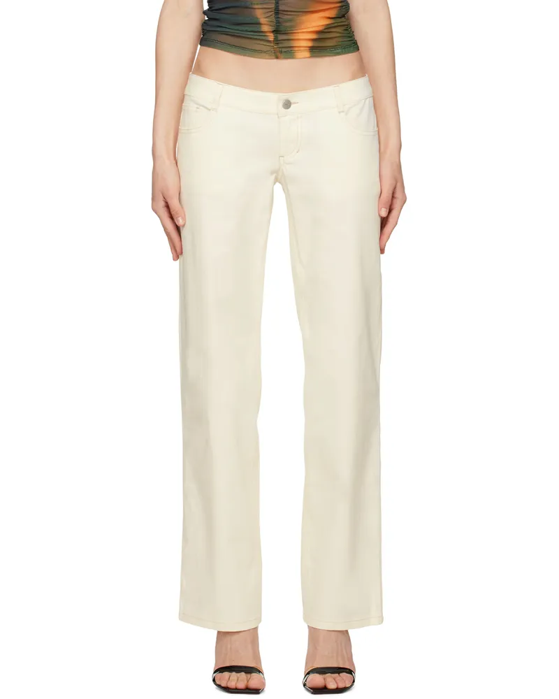 Miaou Off-White Atlas Trousers Creme