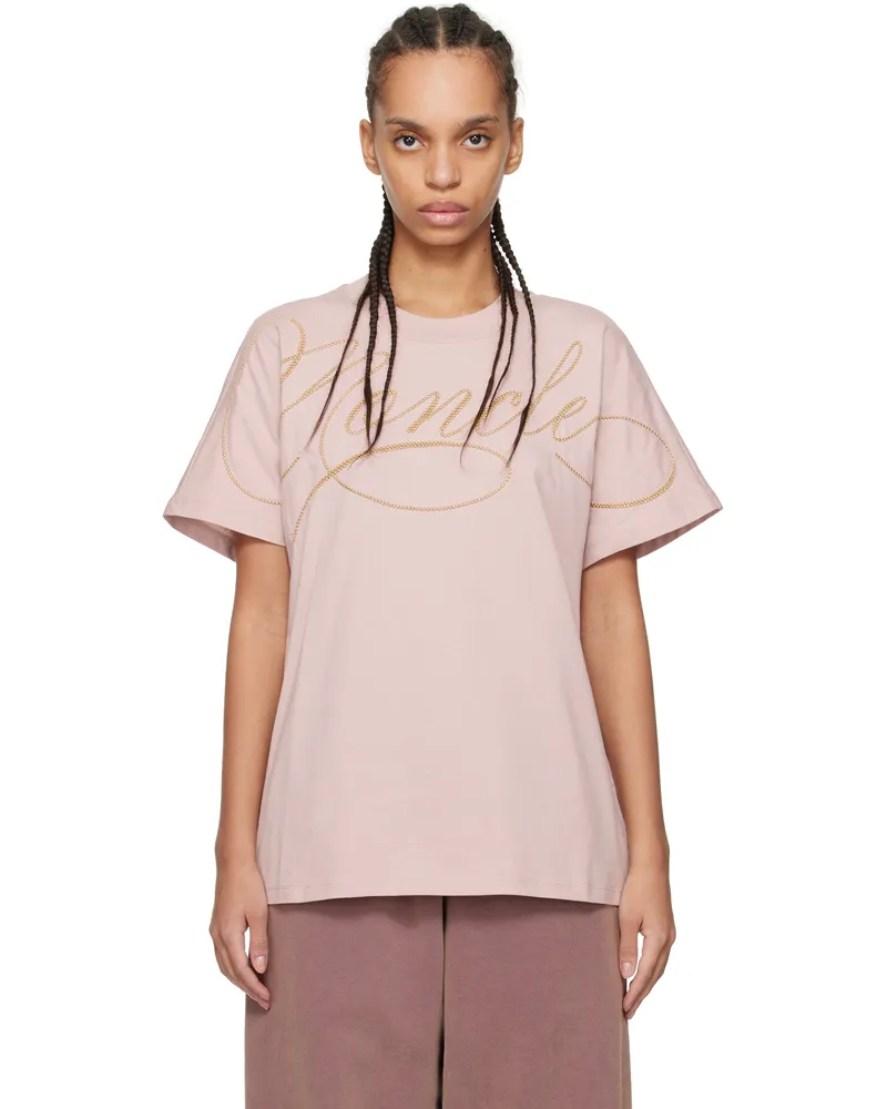 Moncler Pink S Logo T-shirt 529