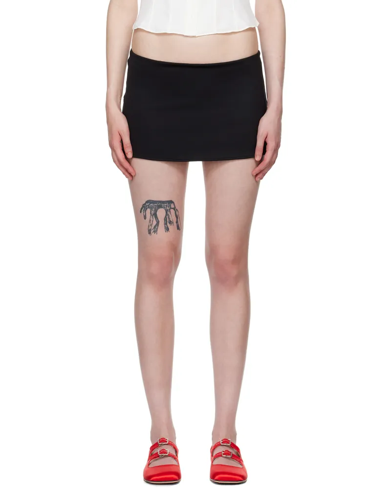 GUIZIO Black Micro Miniskirt Black