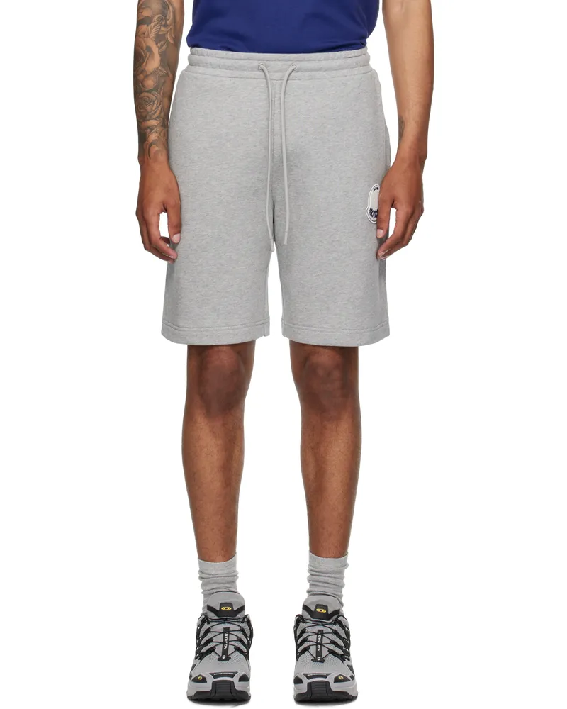 Moncler Gray Logo Patch Cotton Shorts 986
