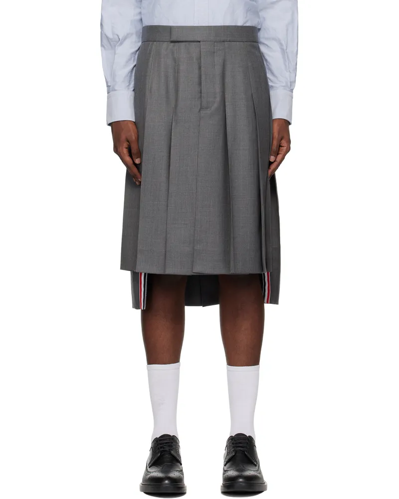 Thom Browne Gray Classic Twill Pleated Skirt 035