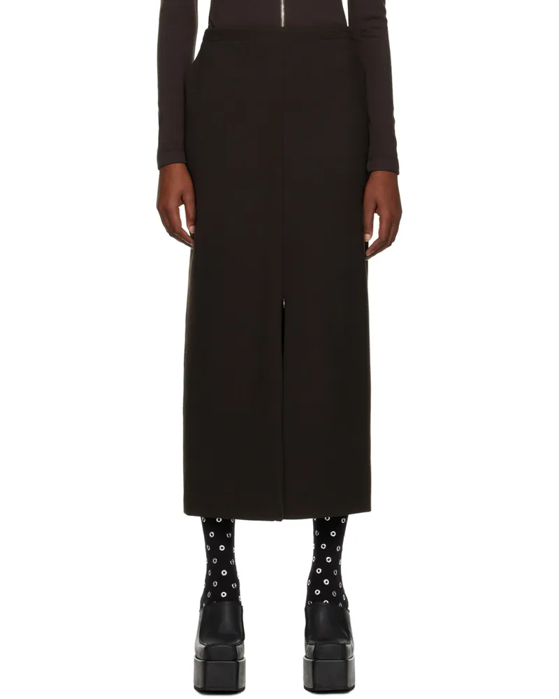 Maiden Name Brown Alice Midi Skirt Chocolate
