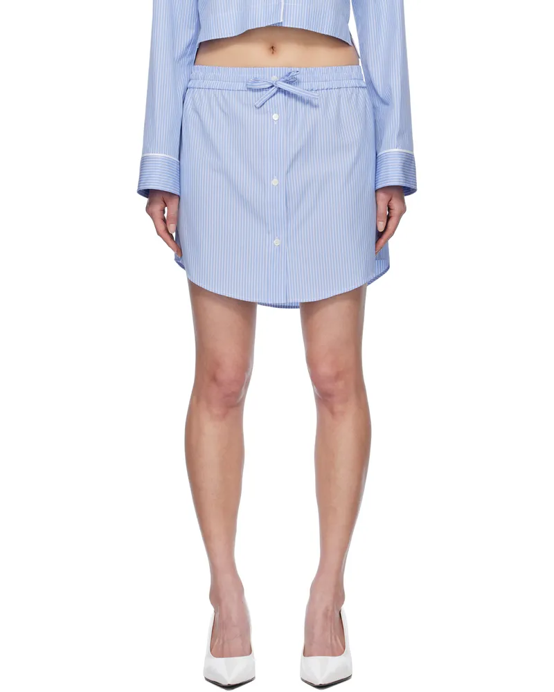 Moschino Blue & White Striped Cotton Miniskirt 1303