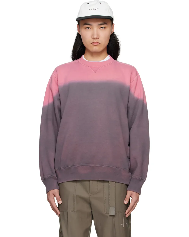 Sacai Gray & Pink Garment Dye Sweatshirt 301