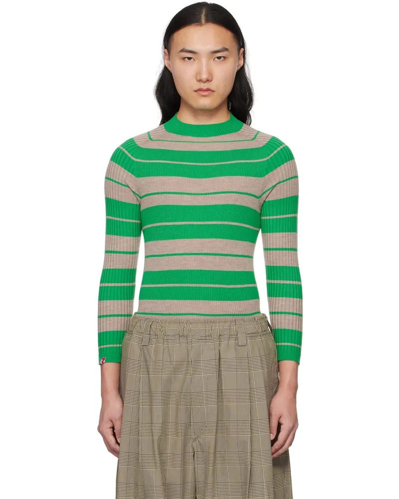 Meryll Rogge Taupe & Green Striped Sweater Sand