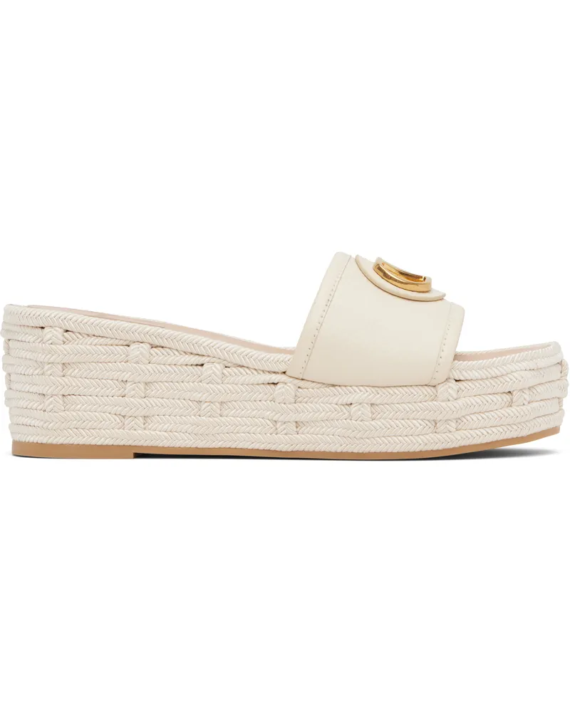 Valentino Garavani Off-White VLogo Signature Slide Espadrillas Sandals I16