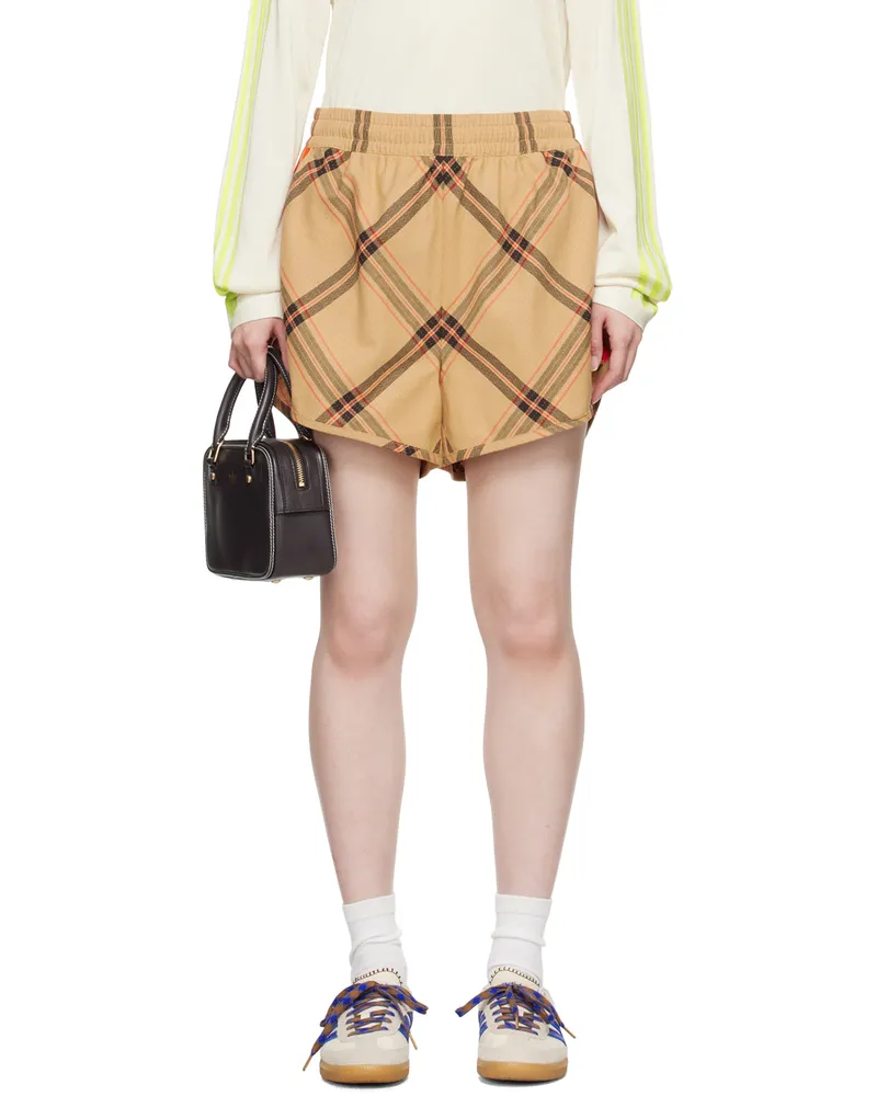 Wales Bonner Beige adidas Originals Edition Check Shorts Check