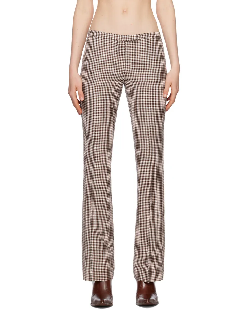Acne Studios Brown Check Trousers Brown