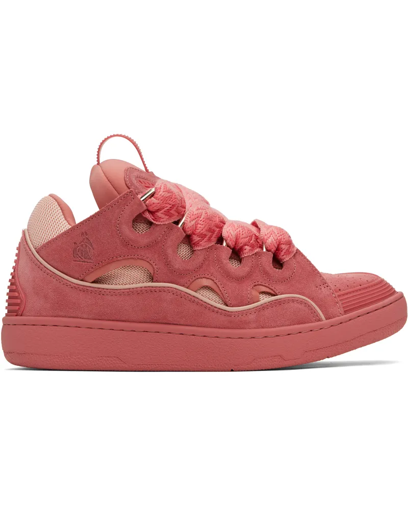 Lanvin Pink Curb Leather Sneakers Litchi597