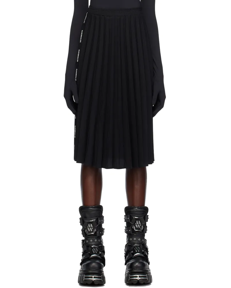 VETEMENTS Black Pleated Maxi Skirt Black