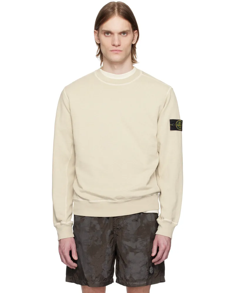 Stone Island Beige Mafilé Fleece Old Effect Sweatshirt V0195