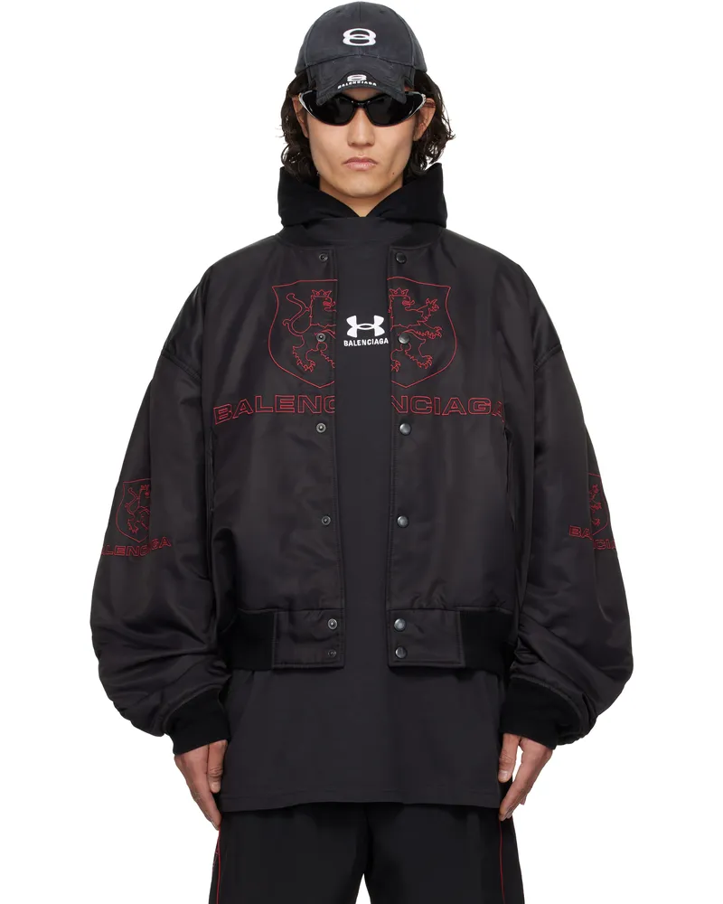 Balenciaga Black Lion Club Varsity Bomber Jacket 1000