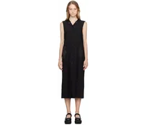 Black Zip Hood Midi Dress