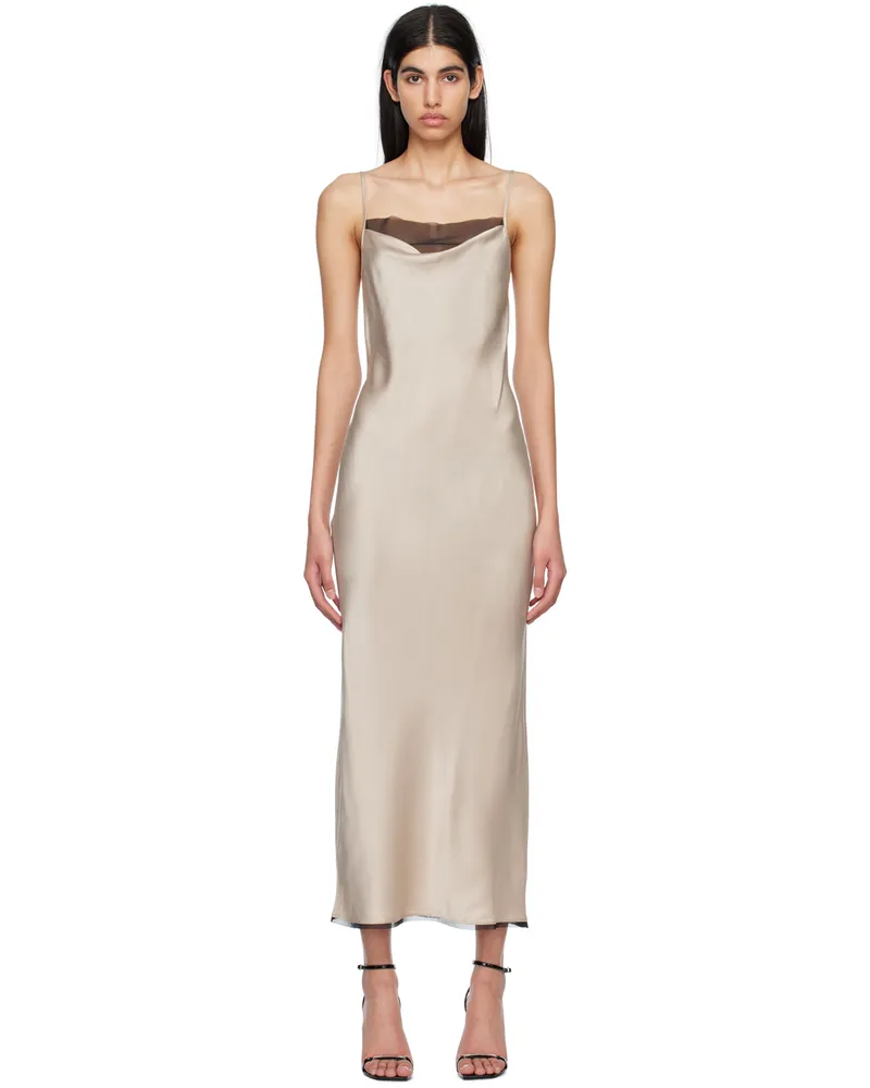 bec & bridge Beige Helena Strappy Midi Dress Oyster