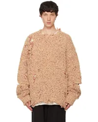 Doublet Beige Oversized Damaged Sweater Beige