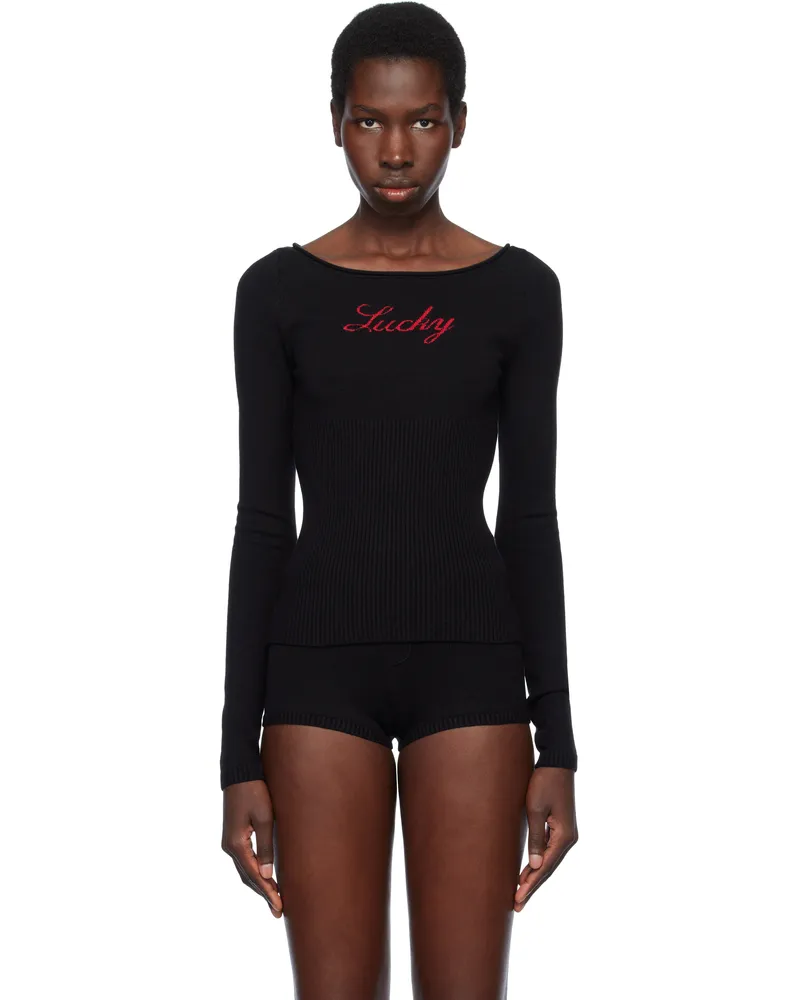 Frankies Bikinis Black Bella Hadid Edition Theo Knit Sweater Lone