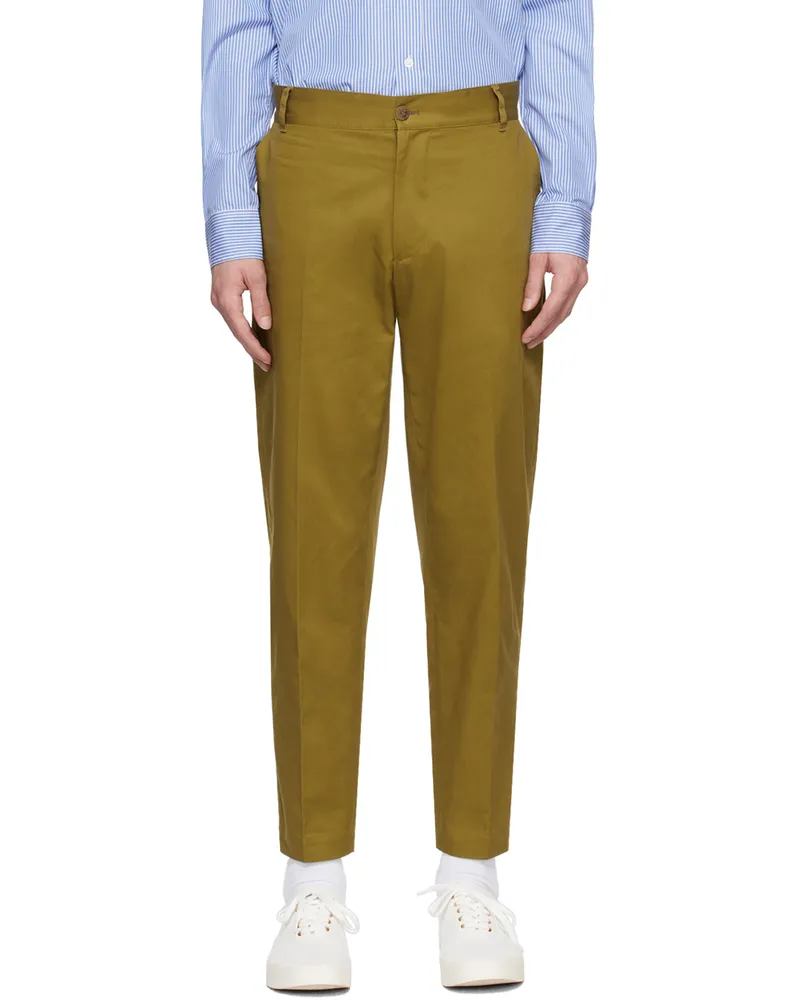 Kitsuné Khaki Embroidered Trousers P358