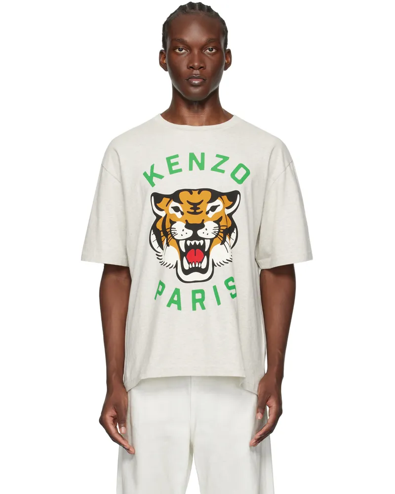 Kenzo Gray Kenzo Paris Lucky Tiger T-Shirt Pale