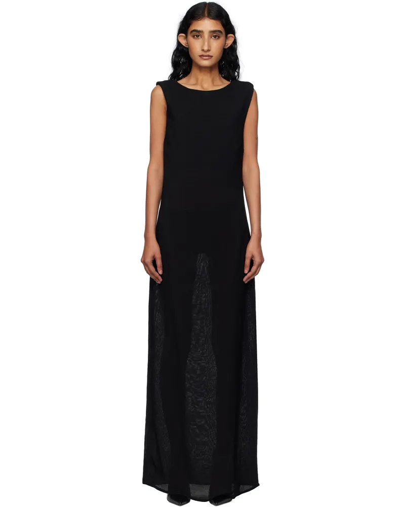 Matteau Black Cowl Back Maxi Dress Black