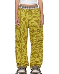 ERL Yellow Flame Cargo Pants Yellow